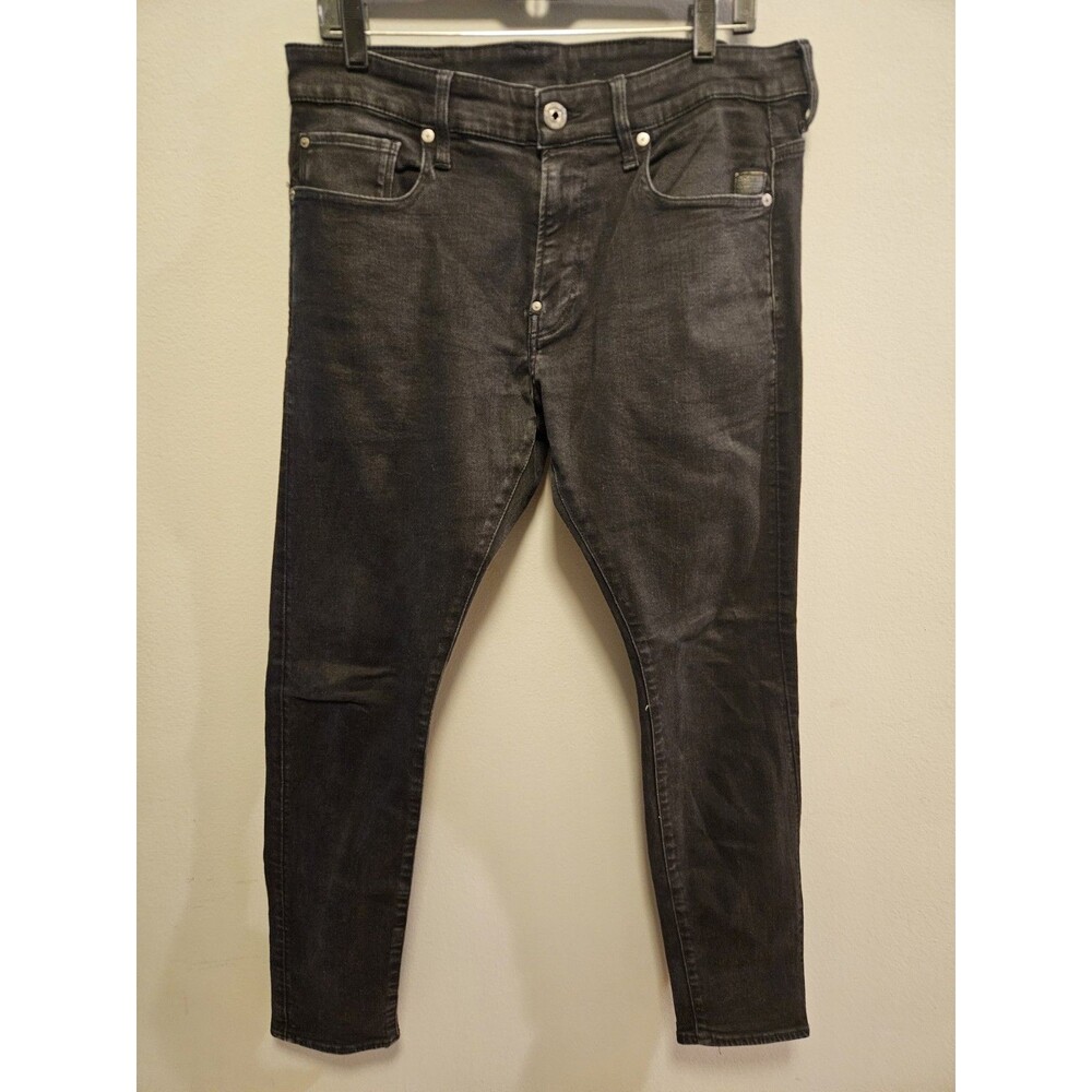 G-Star RAW Revend Skinny Jeans Men’s 34x32 Pitch Black Stretch Denim